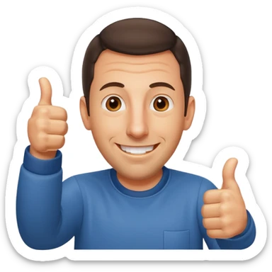 Adam Sandler, giving two thumbs up sticker