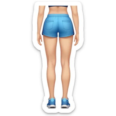 back view of calves muscles female wearing shorts sticker