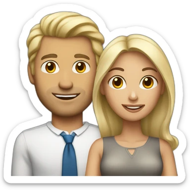 white blonde man and brunette latina woman sticker