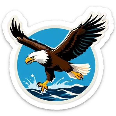 eagle fishing sticker