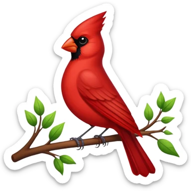 Cardinal with a cursive L sticker