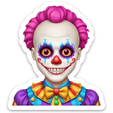 cute skeleton man clown with makeup sticker
