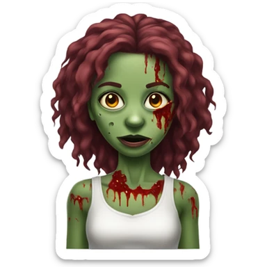 Menina zumbi de cabelo cacheado vermelho sticker