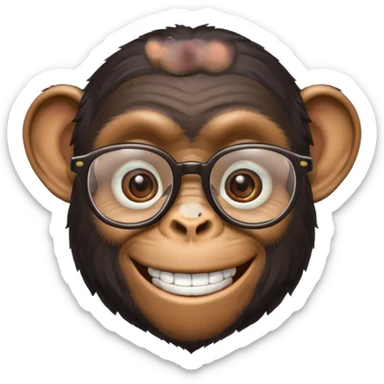 Chimpanzee with glasses sticker