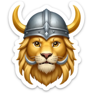 lion, viking helmet,  sticker