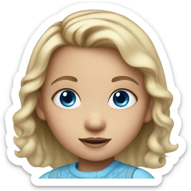 Toddler girl with blue eyes  sticker