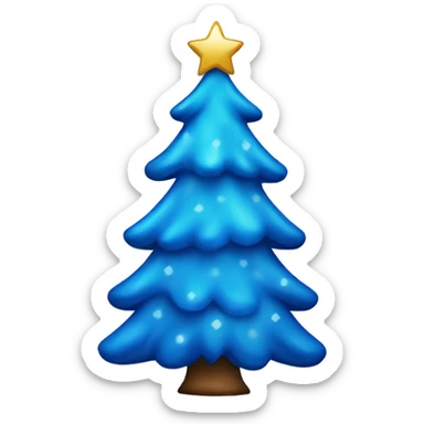 Blue christmas tree sticker