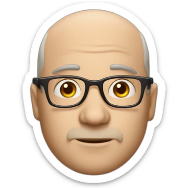 A man in glasses with receding hairline who loves theater Boring guy sticker