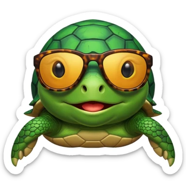 A turtle with sunglasses sticker