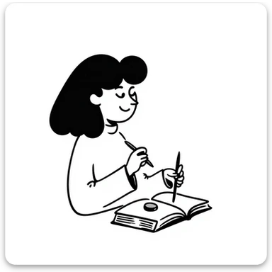 designer education theme, paintbrush and open book, hand-drawn doodle style sticker