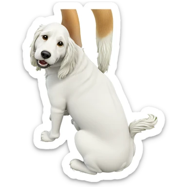 dog in grassy field sticker