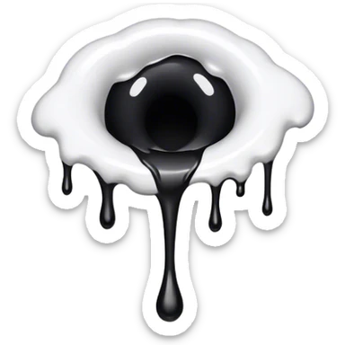 (a black hole on floor) dripping white paint  sticker