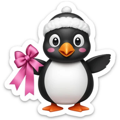 pingu holding Chanel ribbion sticker