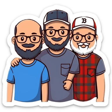 A group of dads sticker