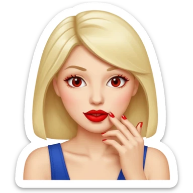 Woman biting her nail ideas a flirty way sticker