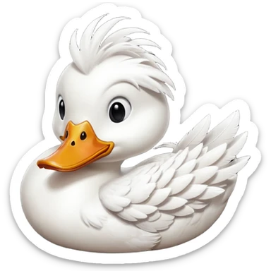 Duck popping  sticker
