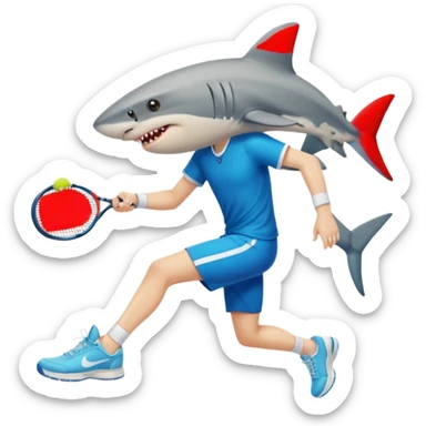 Tiburon con tenis con piernas sticker