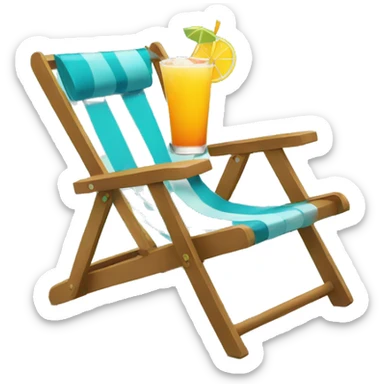 beach chair with drinks  sticker