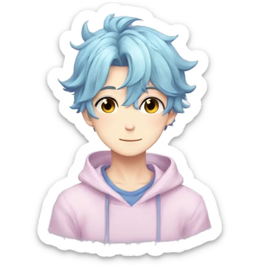 Cute Gorgeous Attractive Anime Pastel Boy sticker