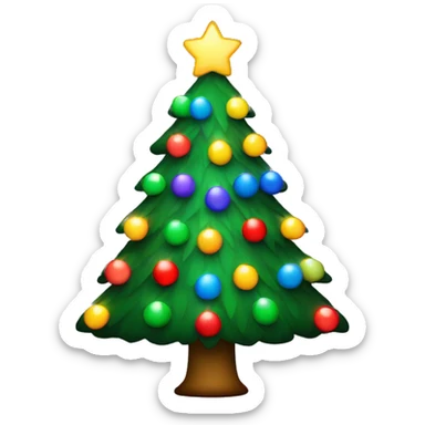 Christmas tree with colorful lights sticker
