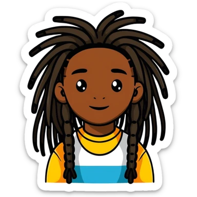 dark-skinned beauty with dreadlocks sticker