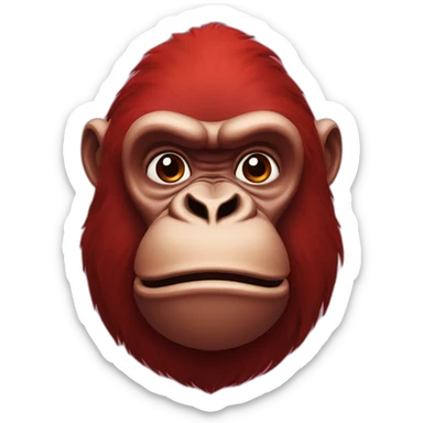 Red gorilla head  sticker