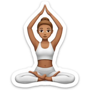 person in warrior yoga pose sticker