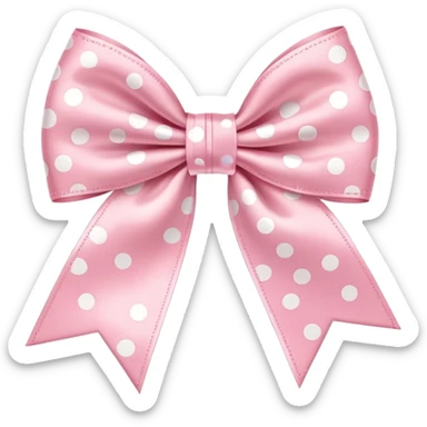 cute pastel pink bow with polka dots sticker