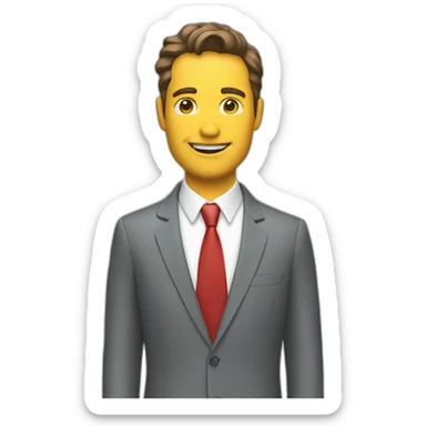 salesman with product sticker