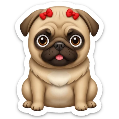 Crea un Pug con un huesito sticker