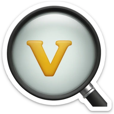 The letter W under a magnifier sticker