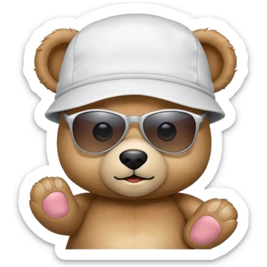 Teddy Bear with sunglasses and a operating room hat sticker