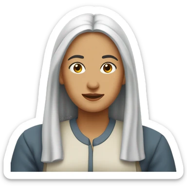 Mujer de pe lago, nervios sticker