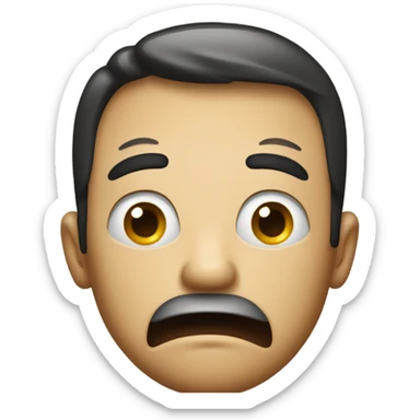 Draw a surprised man emoji but his mouth is open in surprise  sticker