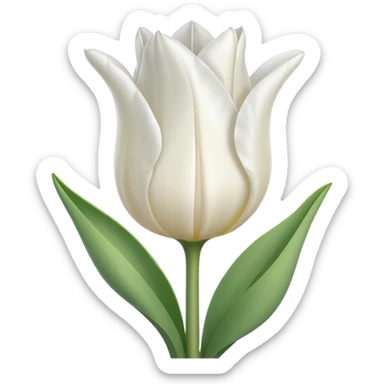 White tulip emoji sticker