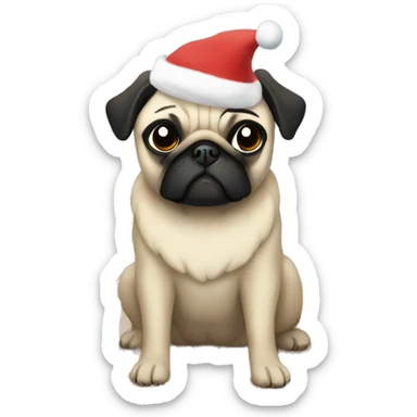 Pug christmas anime sticker
