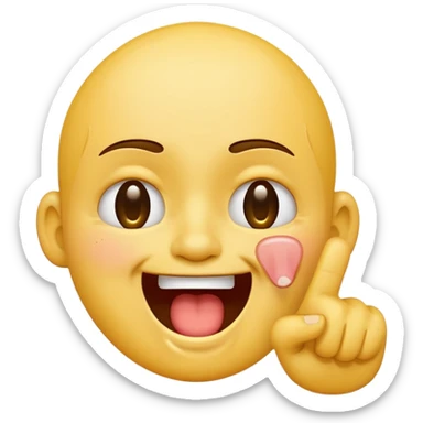 A laughing crying face emoji with a middle finger sticker