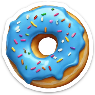 blue cream donut with sprinkles sticker