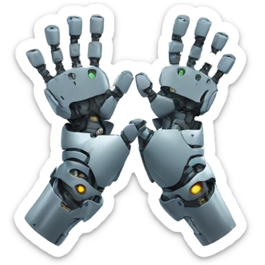 robot handshake sticker