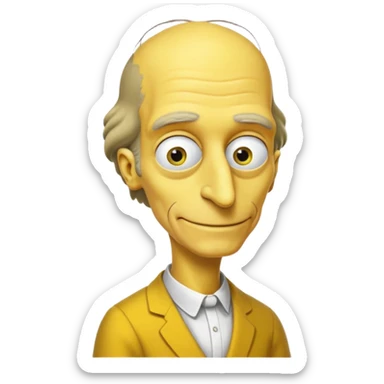 Mr. Burns, simpson, yellow skin tone, very very very long nose. complete yellow dress. sticker