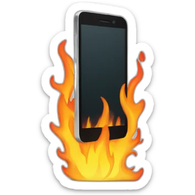 Minimalist cell phone on fire sticker