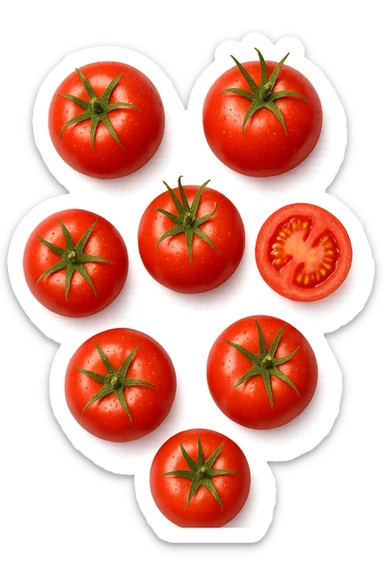 pomodoro visti dall'alto iperrealistiche 4k sticker