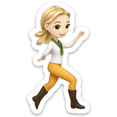 White girl tap dancer with scarf sticker