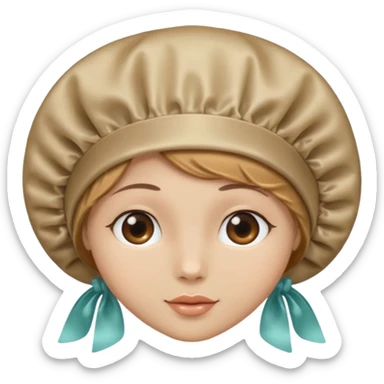 Silk sleep Bonnet emoji light brown skin  sticker