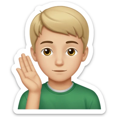 Teen boy wishing luck sticker