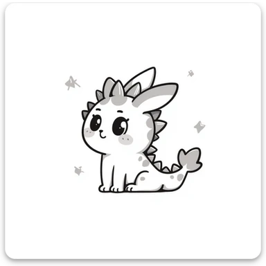 kawaii bunny plant dragon with tiny spikes, extremely cute, giant sparkly eyes, blushing cheeks, pastel colors, small mouth, adorable expression, chibi style sticker