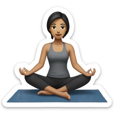 Dark haired woman doing yoga sticker