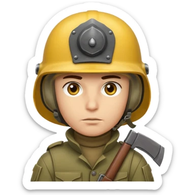 Soldier just face no body generic yellow skin with a gunner helmet that has NO FUCKING ISIGNIA ON THE HELMET sticker