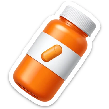 an orange perscription pill bottle sticker
