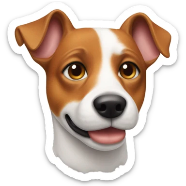 ham shaped as a jack Russel dog face sticker